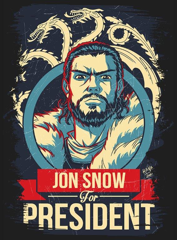Quadro em Lona Jon Snow Presidente