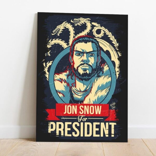 Quadro em Lona Jon Snow Presidente