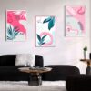 Kit com 3 Quadros Arte Abstrata em Lona
