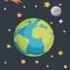 111 Kit com 4 Quadros em Lona Infantil Dinossauro Astronauta
