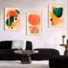 Kit com 3 Quadros Arte Abstrata em Lona