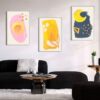 123 Kit com 3 Quadros Arte Abstrata em Lona