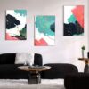 125 Kit com 3 Quadros Arte Abstrata em Lona