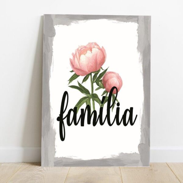 Quadro em Lona Borda Infinita Floral Família