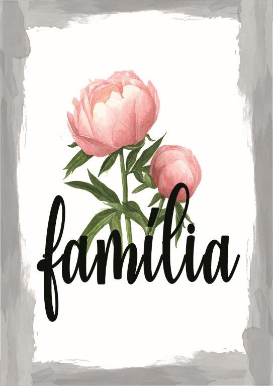 Quadro em Lona Borda Infinita Floral Família