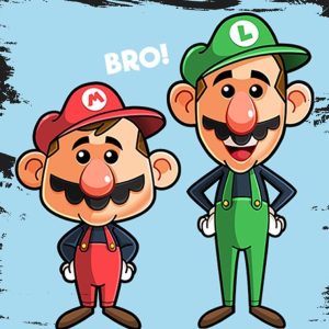 Quadro em Lona Mario & Luigi