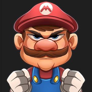 Quadro em Lona Angry Mario