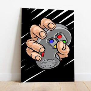 14 Quadro em Lona Game Controle na Mão