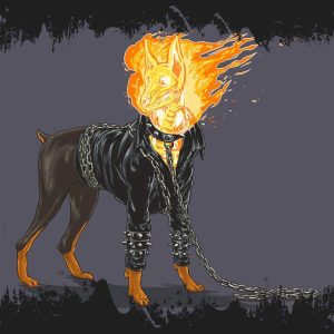 Quadro em Lona Motoqueiro Fantasma Dog