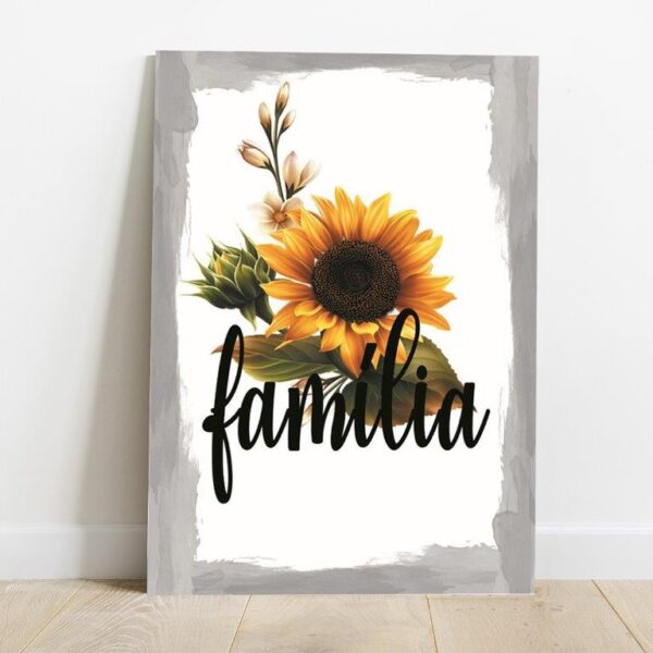 Quadro em Lona Borda Infinita Floral Família