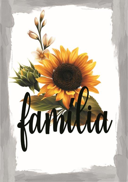 Quadro em Lona Borda Infinita Floral Família
