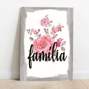 16 Quadro em Lona Borda Infinita Floral Família