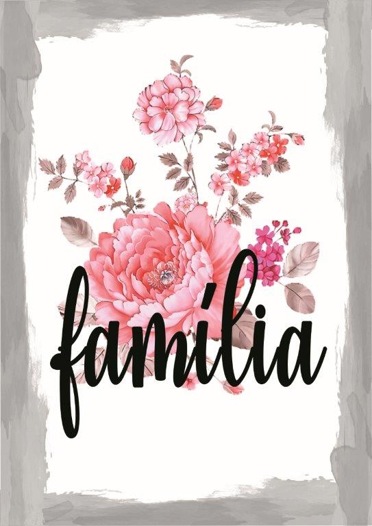 Quadro em Lona Borda Infinita Floral Família