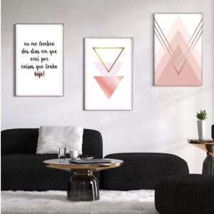 Kit com 3 Quadros em Lona Frases
