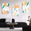 169 Kit com 3 Quadros Arte Abstrata em Lona