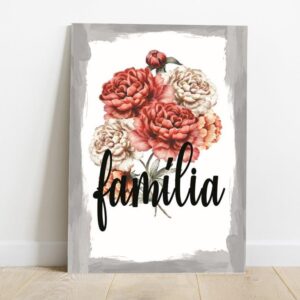 17 Quadro em Lona Borda Infinita Floral Família