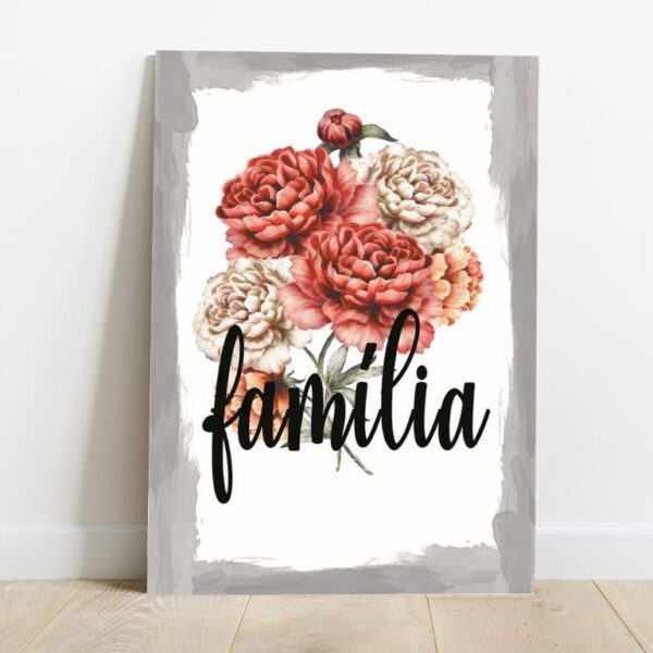 Quadro em Lona Borda Infinita Floral Família