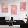 173 Kit com 3 Quadros Arte Abstrata em Lona