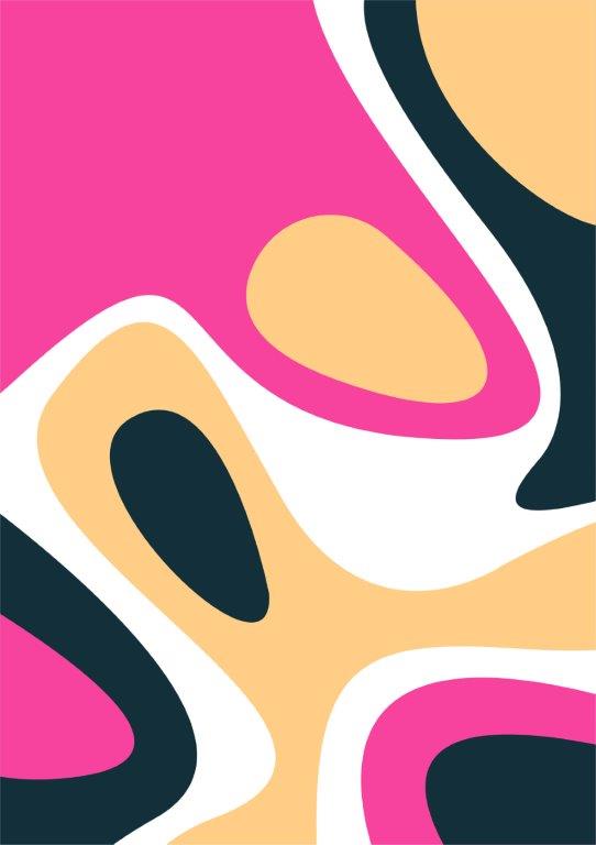Kit com 4 Quadros Arte Abstrata em Lona