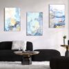 Kit com 3 Quadros Arte Abstrata em Lona