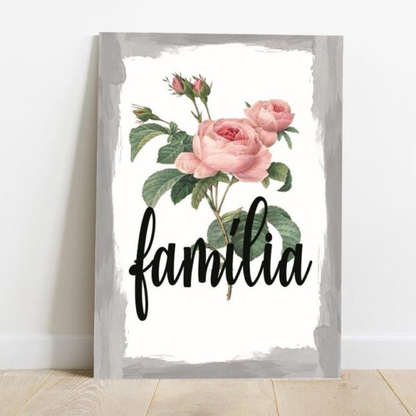 Quadro em Lona Borda Infinita Floral Família