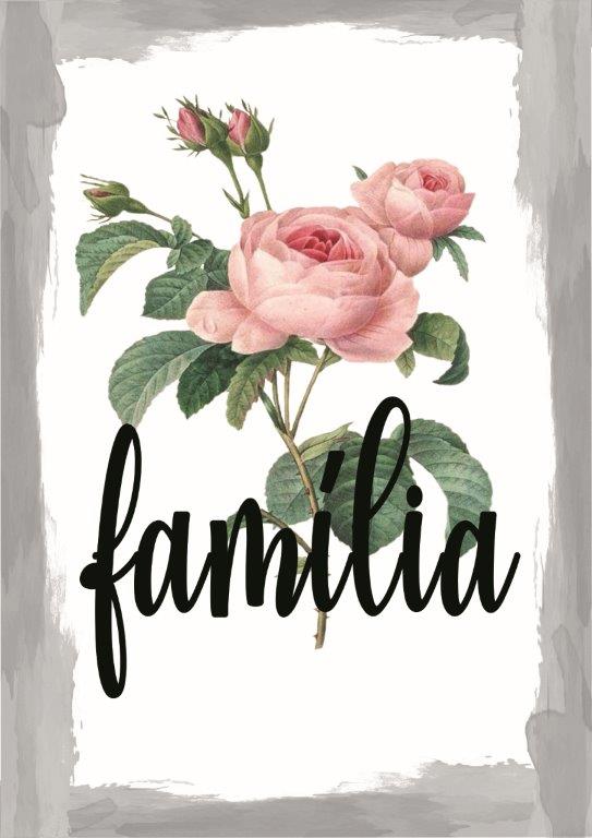Quadro em Lona Borda Infinita Floral Família