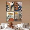 Kit com 4 Quadros Arte Abstrata em Lona