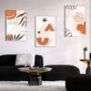 Kit com 3 Quadros Arte Abstrata em Lona