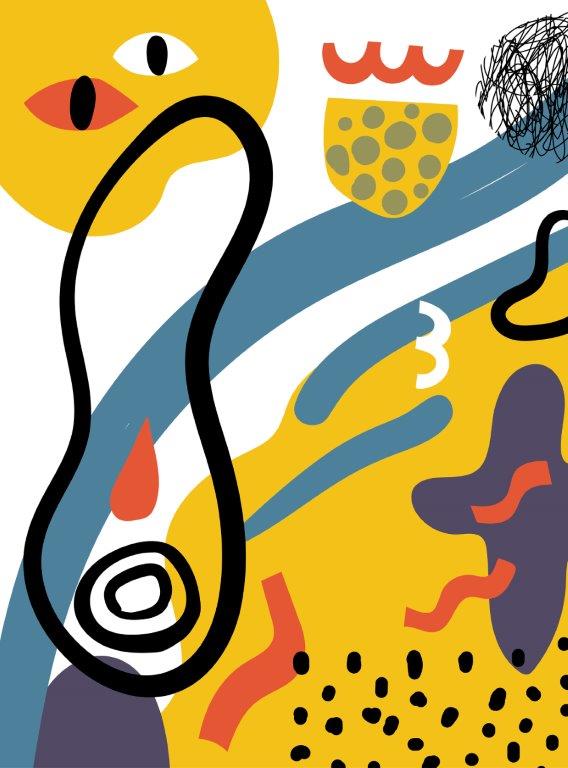 Kit com 3 Quadros Arte Abstrata em Lona