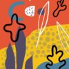 Kit com 3 Quadros Arte Abstrata em Lona