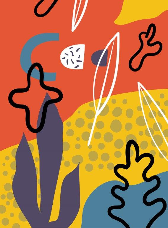 Kit com 3 Quadros Arte Abstrata em Lona