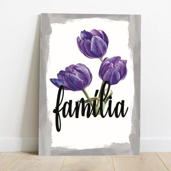 Quadro em Lona Borda Infinita Floral Família