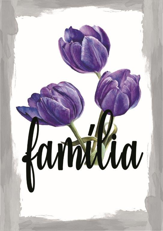 Quadro em Lona Borda Infinita Floral Família