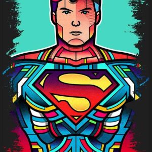 Quadro em Lona Superman Vitral
