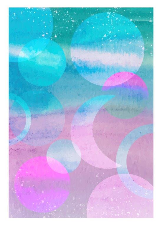 Kit com 3 Quadros Arte Abstrata em Lona