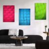Kit com 3 Quadros Arte Abstrata em Lona