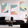 Kit com 3 Quadros Arte Abstrata em Lona