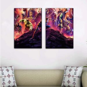 2 Kit com 2 Quadros em Lona Cinema Vingadores