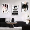 2 Kit com 3 Quadros em Lona Pop Chanel