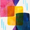 Kit com 3 Quadros Arte Abstrata em Lona