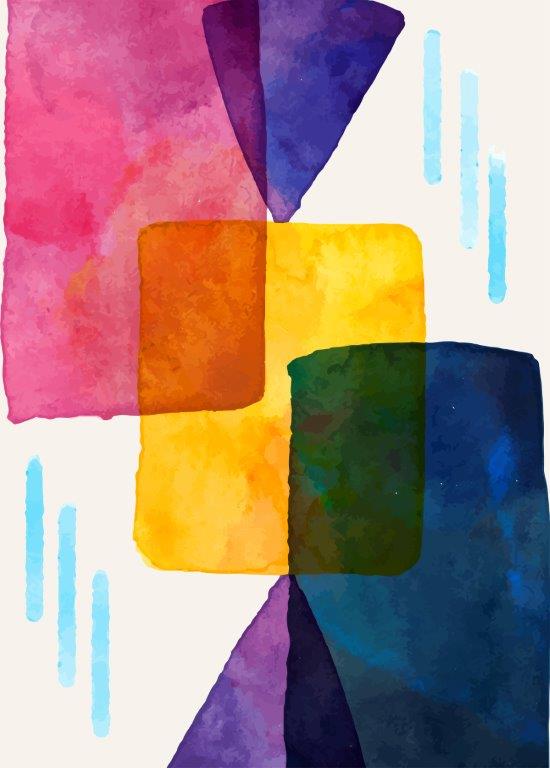 Kit com 3 Quadros Arte Abstrata em Lona