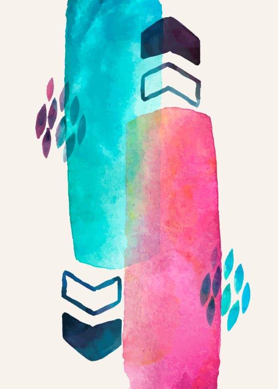 Kit com 3 Quadros Arte Abstrata em Lona