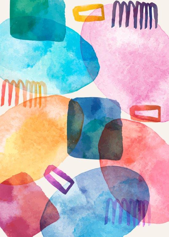 Kit com 3 Quadros Arte Abstrata em Lona