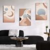 208 Kit com 3 Quadros Arte Abstrata em Lona