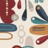 Kit com 4 Quadros Arte Abstrata em Lona