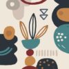 Kit com 4 Quadros Arte Abstrata em Lona