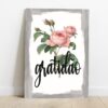 Quadro em Lona Borda Infinita Floral Gratidão
