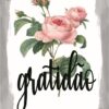 Quadro em Lona Borda Infinita Floral Gratidão