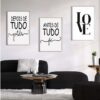 21 Kit com 3 Quadros em Lona Frases Love