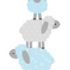 Kit com 3 Quadros em Lona Infantil Carneirinhos